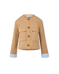 Veronica Beard Gala Cropped Utility Jacket - Khaki