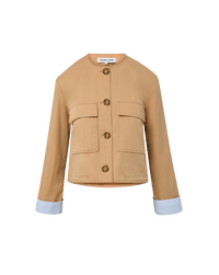 Veronica Beard Gala Cropped Utility Jacket - Khaki