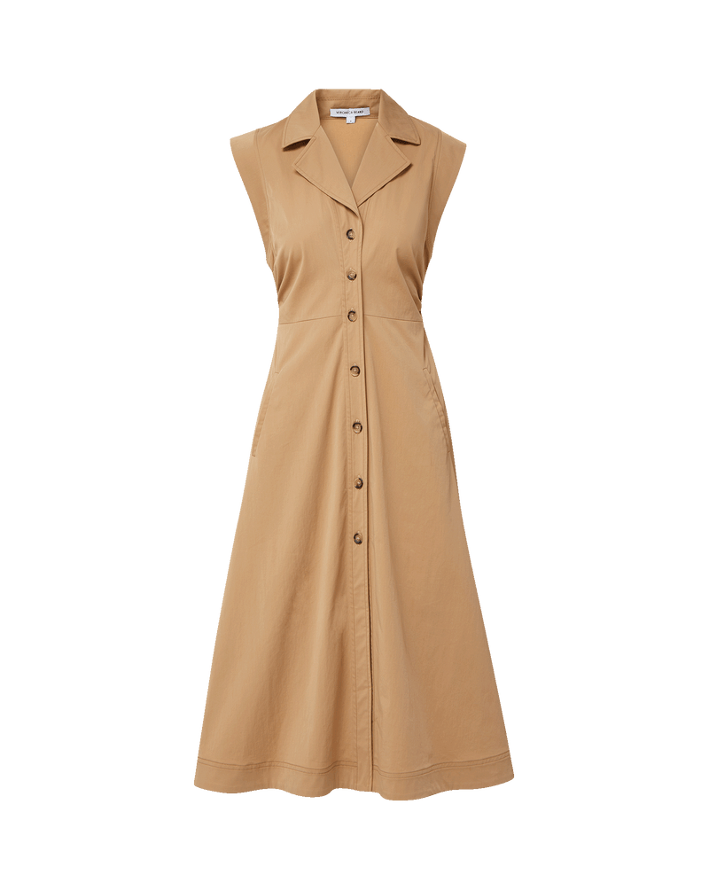 Elthea Belted Midi Dress in Navy | Veronica Beard