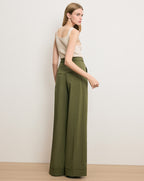 Veronica Beard Heron Crossover Waistband Pant - Army