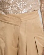 Veronica Beard Heron Crossover Waistband Pant - Khaki