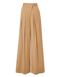 Veronica Beard Heron Crossover Waistband Pant - Khaki