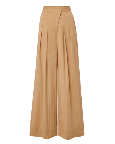 Veronica Beard Heron Crossover Waistband Pant - Khaki