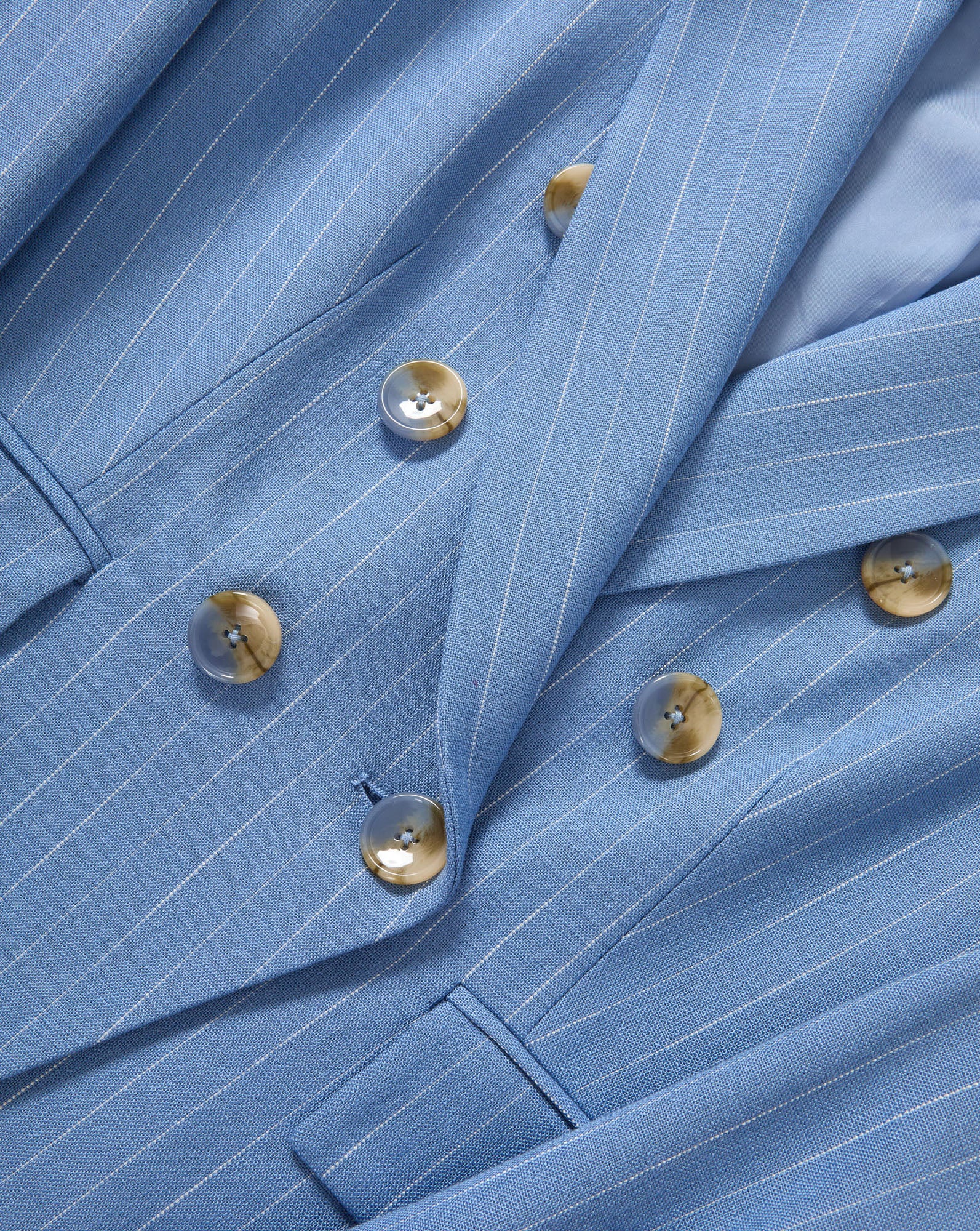 Miller Pinstripe Dickey Jacket in Blue Jay/Dove White | Veronica Beard