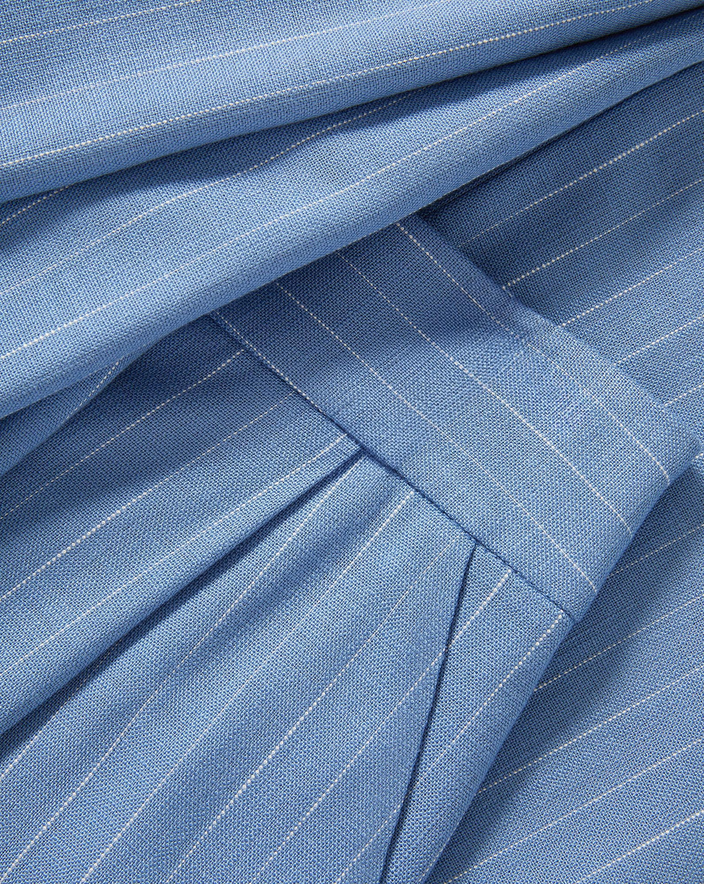 Veronica Beard Heyser Wide-Leg Pant - Blue Jay/Dove White