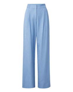 Veronica Beard Heyser Wide-Leg Pant - Blue Jay/Dove White