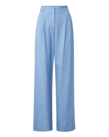 Veronica Beard Heyser Wide-Leg Pant - Blue Jay/Dove White