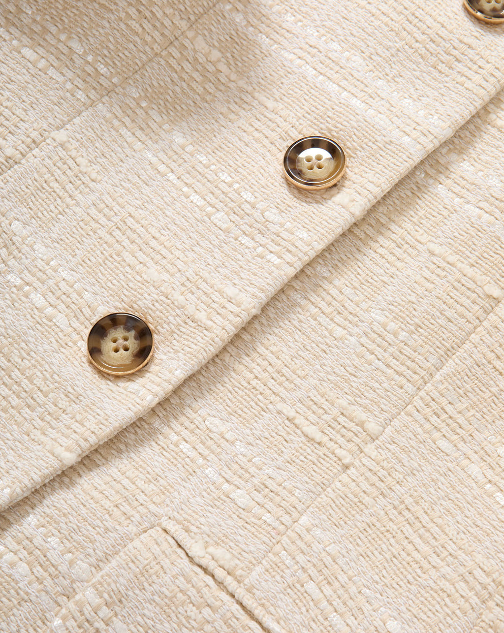 Veronica Beard Bodie Tweed Jacket - Ecru