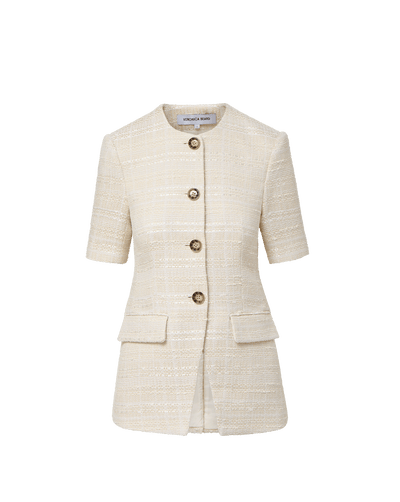 Veronica Beard Bodie Tweed Jacket - Ecru