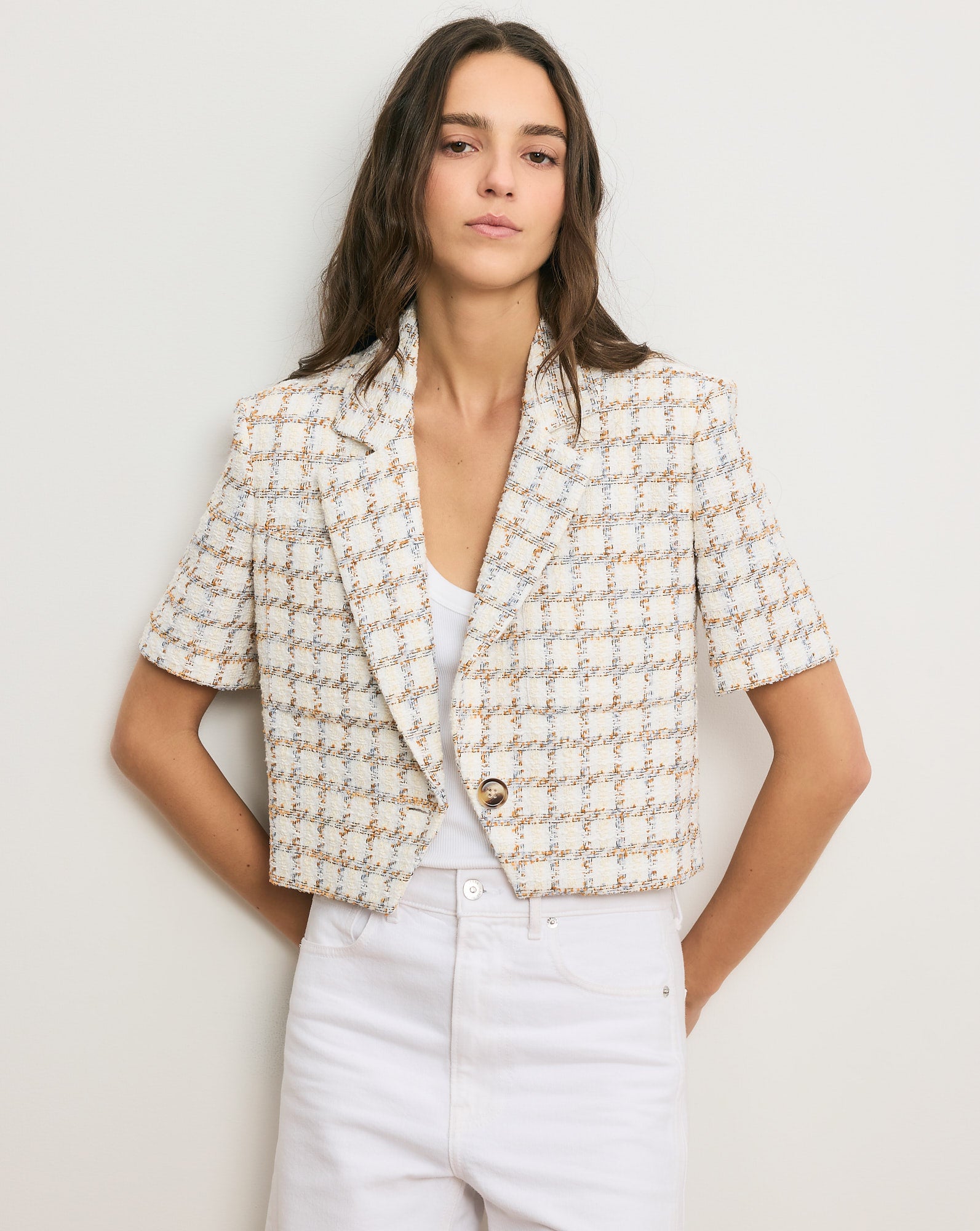 Montenegro Tweed Jacket in Ecru Multi | Veronica Beard