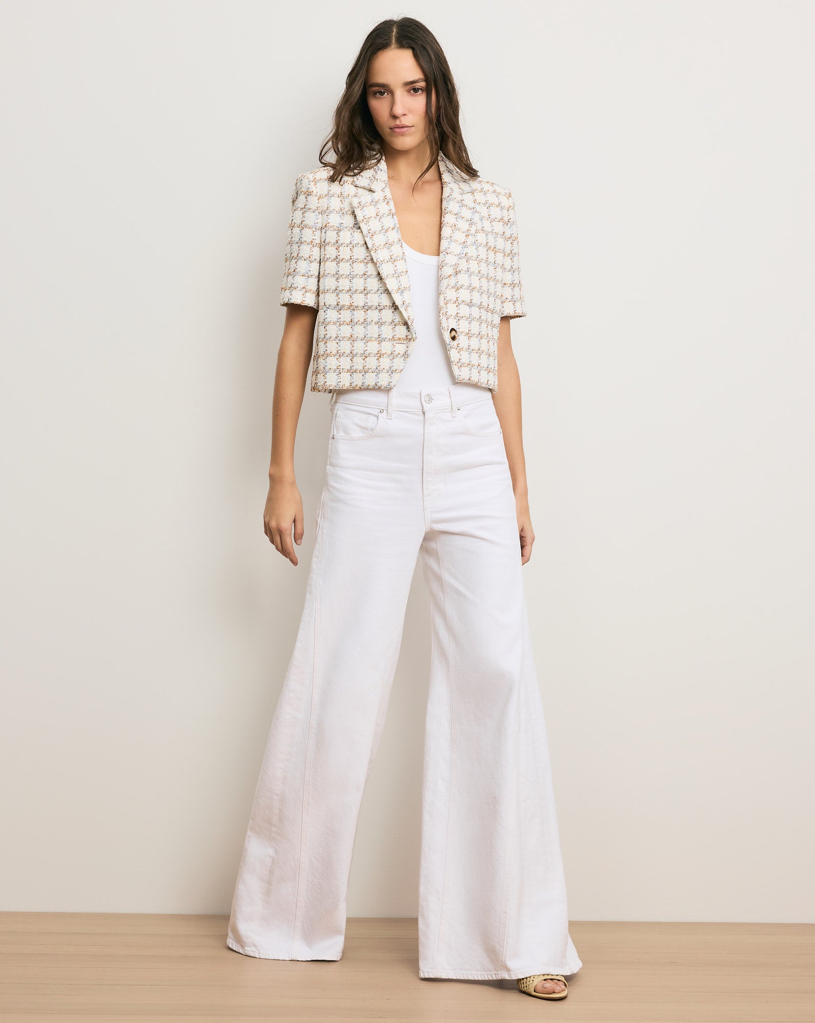 Veronica Beard Montenegro Tweed Jacket - Ecru Multi