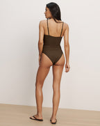 Veronica Beard Palmilla Swimsuit - Mocha