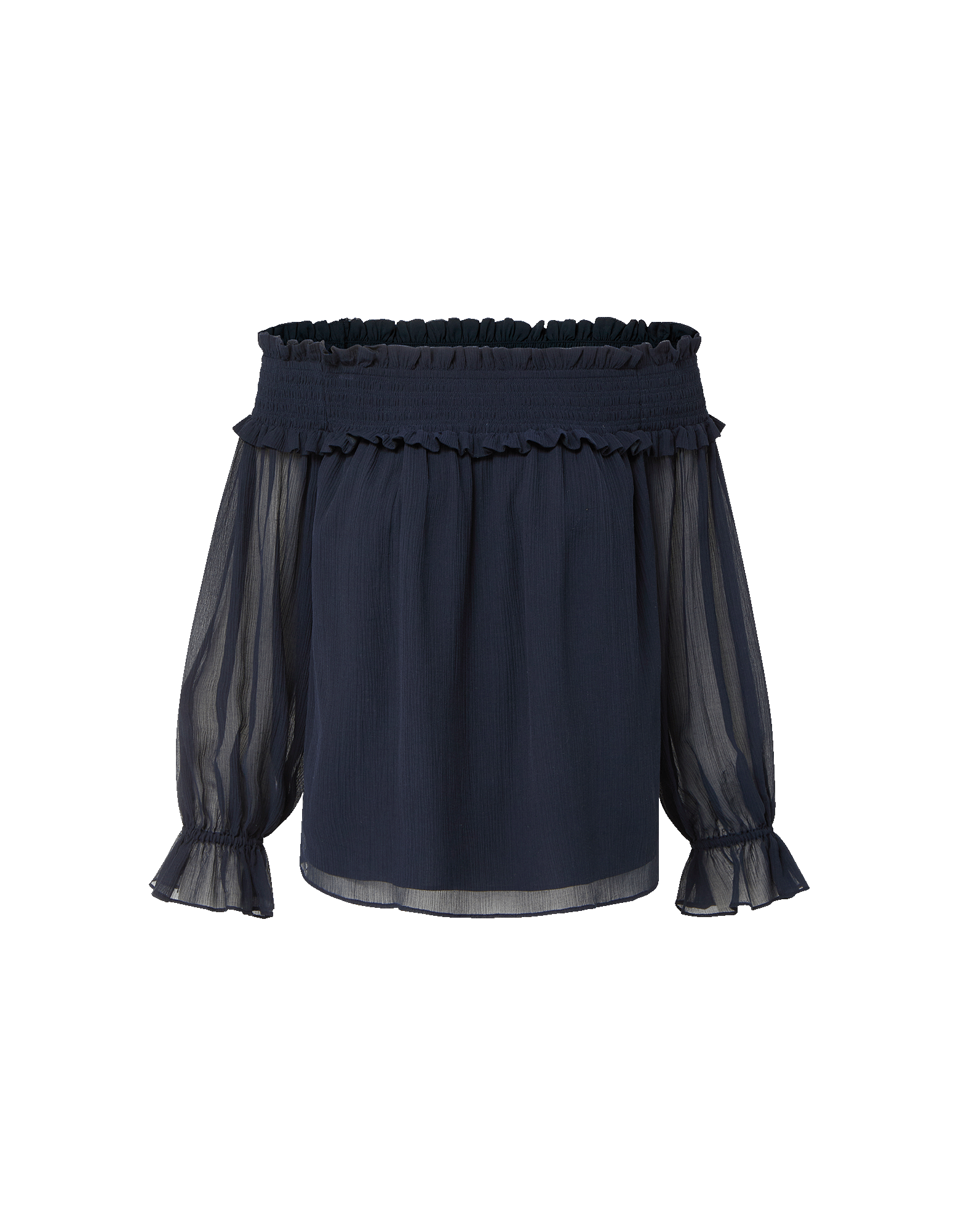 Veronica Beard Callum Off-the-Shoulder Top - Navy