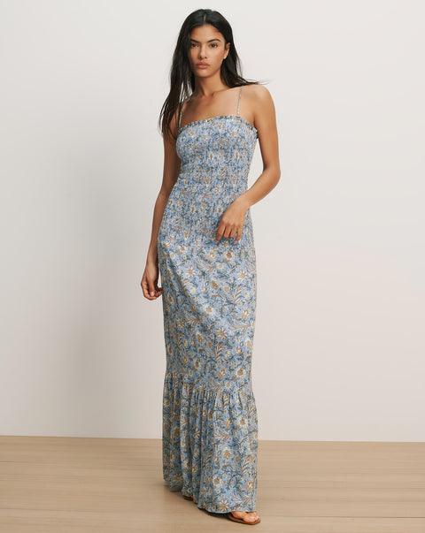 Clem Floral Maxi Dress in Blue Jay Multi