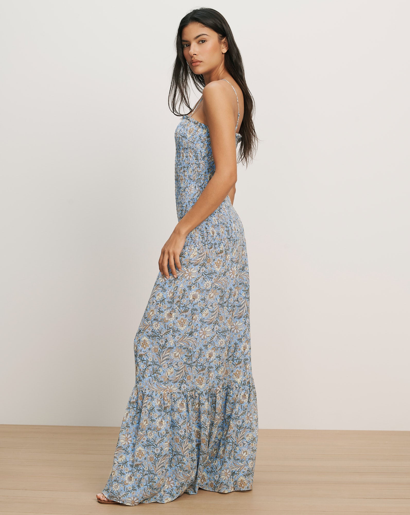 Clem Floral Maxi Dress in Blue Jay Multi | Veronica Beard Clem Floral Maxi Dress in Blue Jay Multi | Veronica Beard