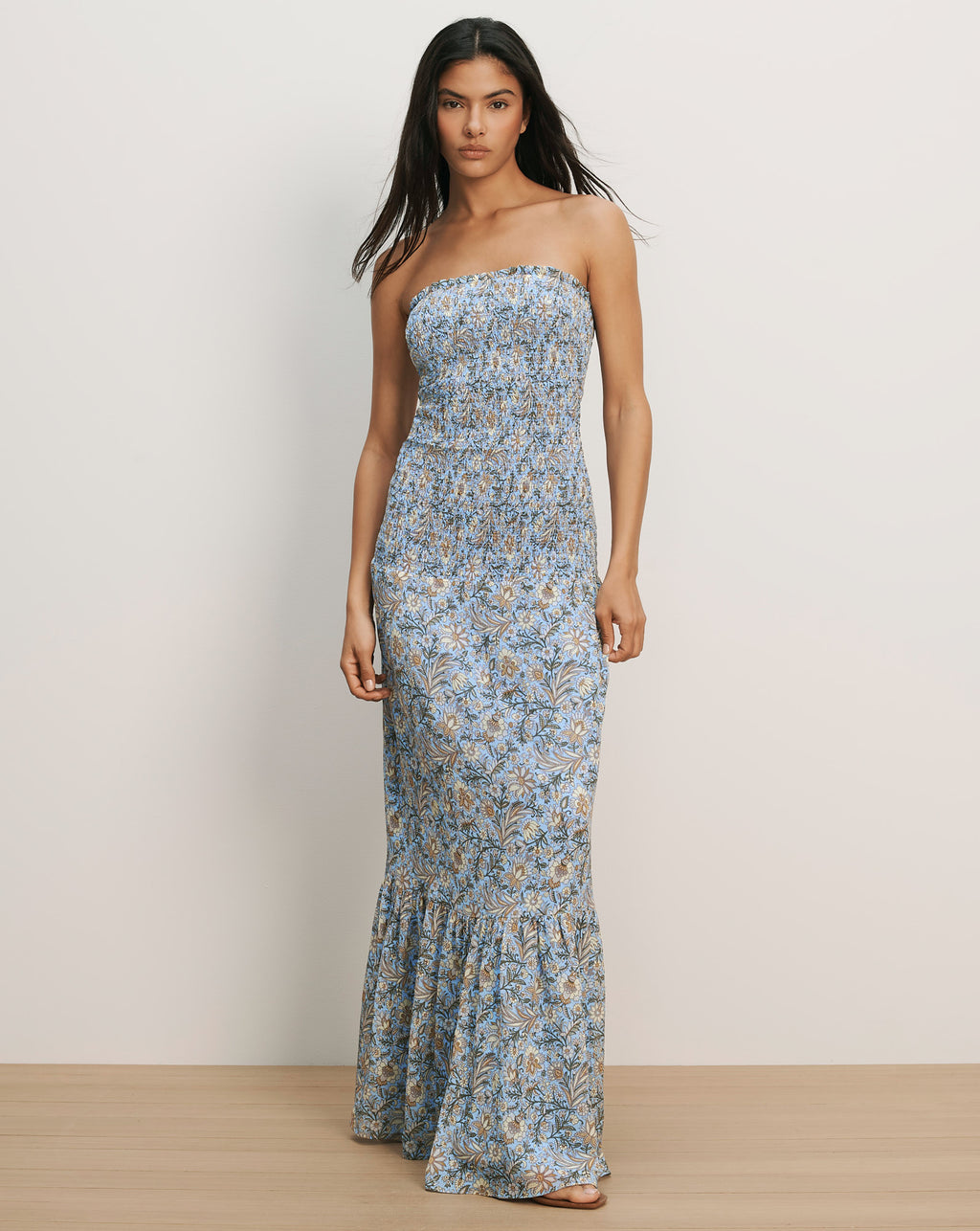 Clem Floral Maxi Dress in Blue Jay Multi | Veronica Beard Clem Floral Maxi Dress in Blue Jay Multi | Veronica Beard