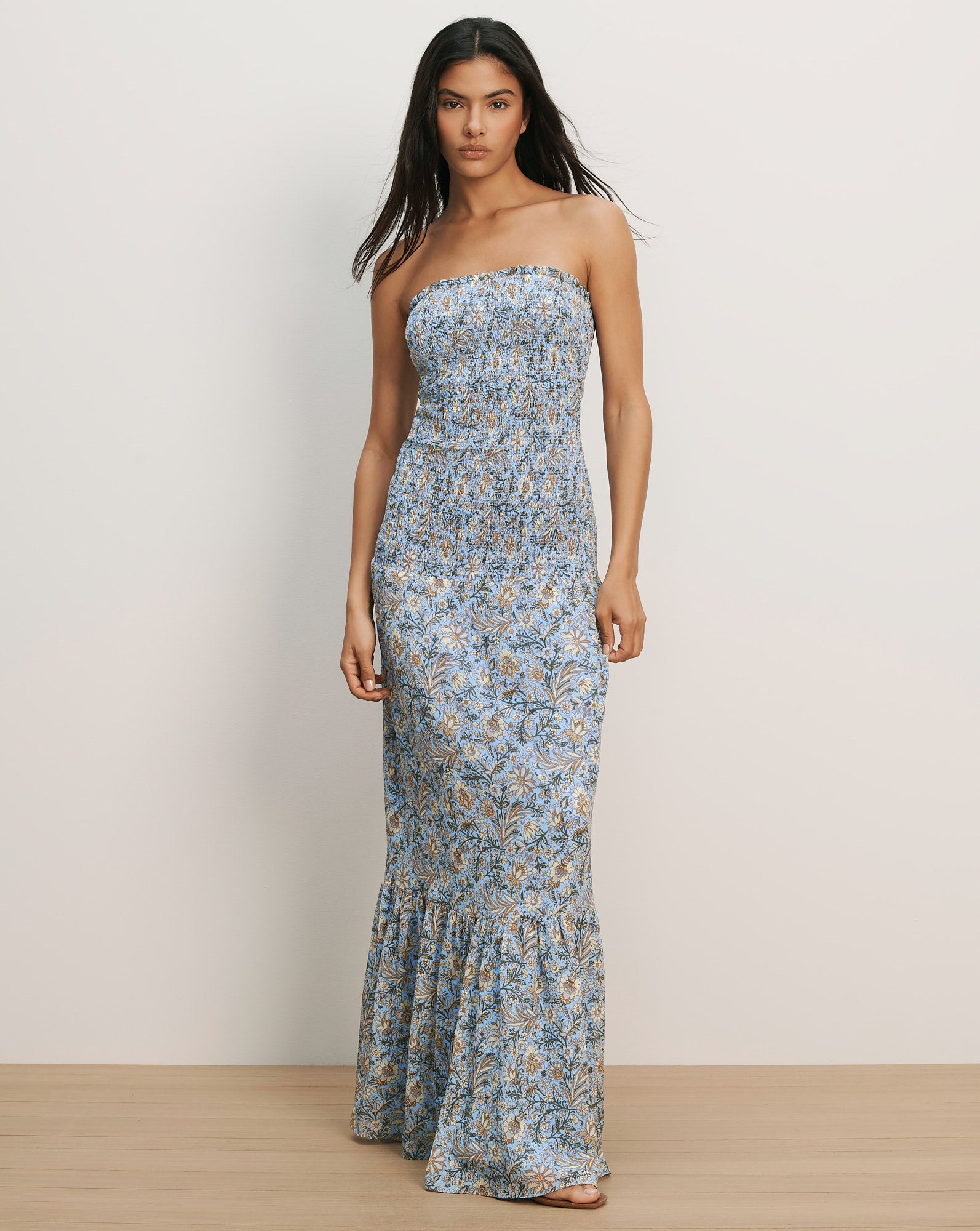 Clem Floral Maxi Dress in Blue Jay Multi | Veronica Beard Clem Floral Maxi Dress in Blue Jay Multi | Veronica Beard