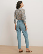 Veronica Beard Ashlynn Floral Blouse - Blue Jay Multi