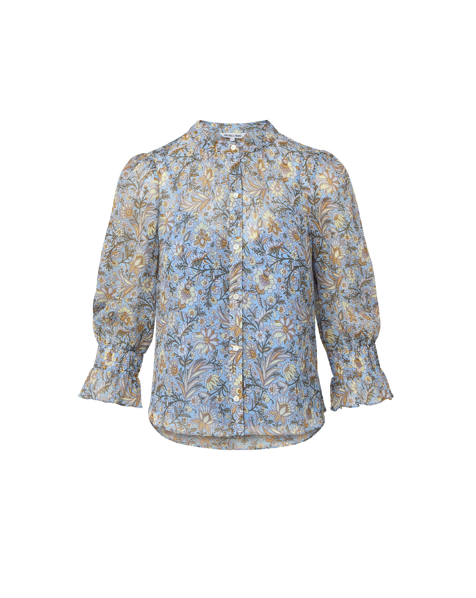 Veronica Beard Ashlynn Floral Blouse - Blue Jay Multi
