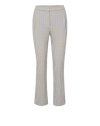Veronica Beard White and brown plaid pants, flared leg.