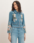 Veronica Beard Vikaria Embroidered Jacket - Sea Glare