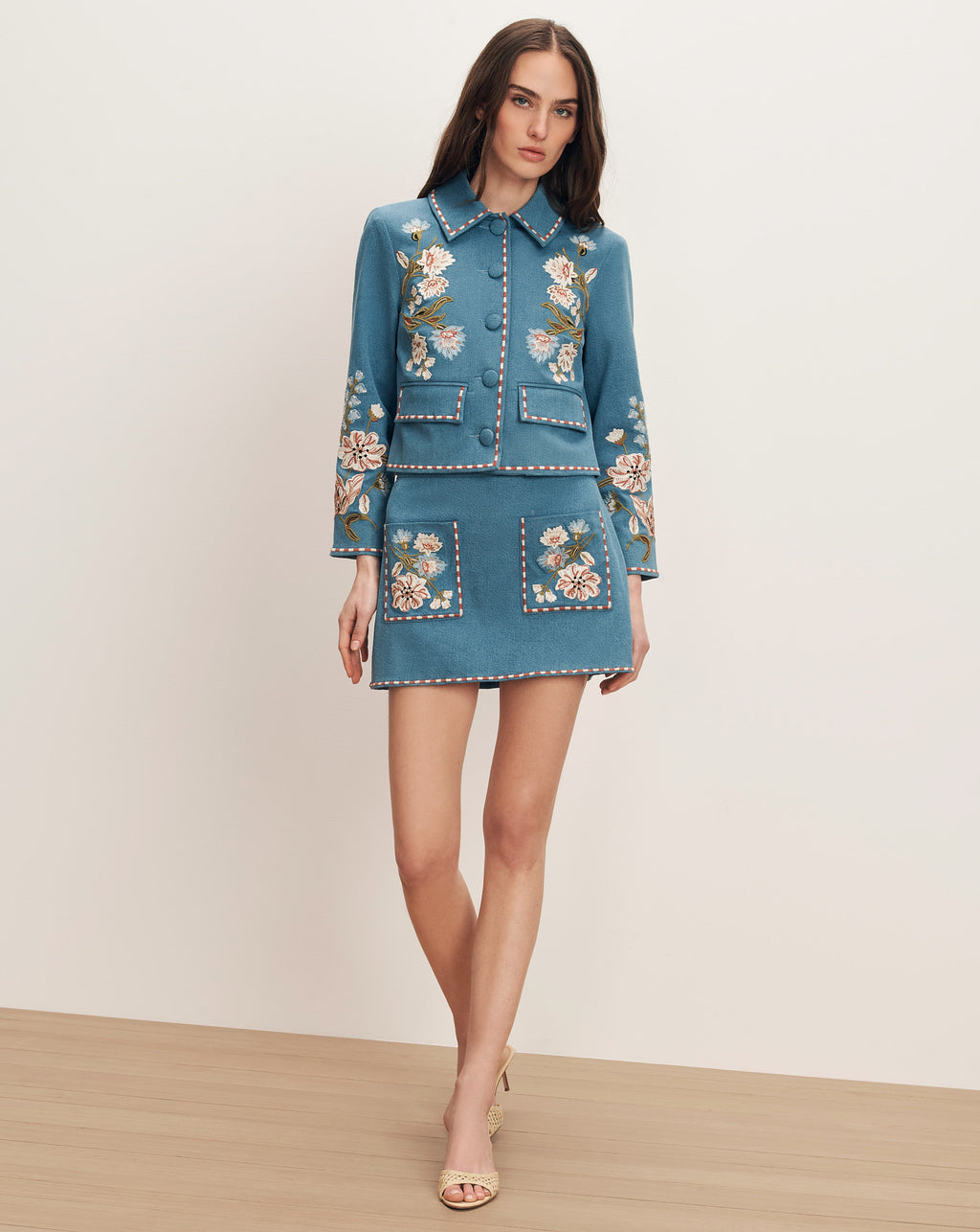 Veronica Beard Vikaria Embroidered Jacket - Sea Glare