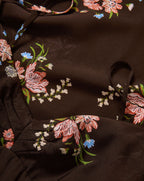 Veronica Beard Shara Floral Slip Dress - Dark Mocha Multi