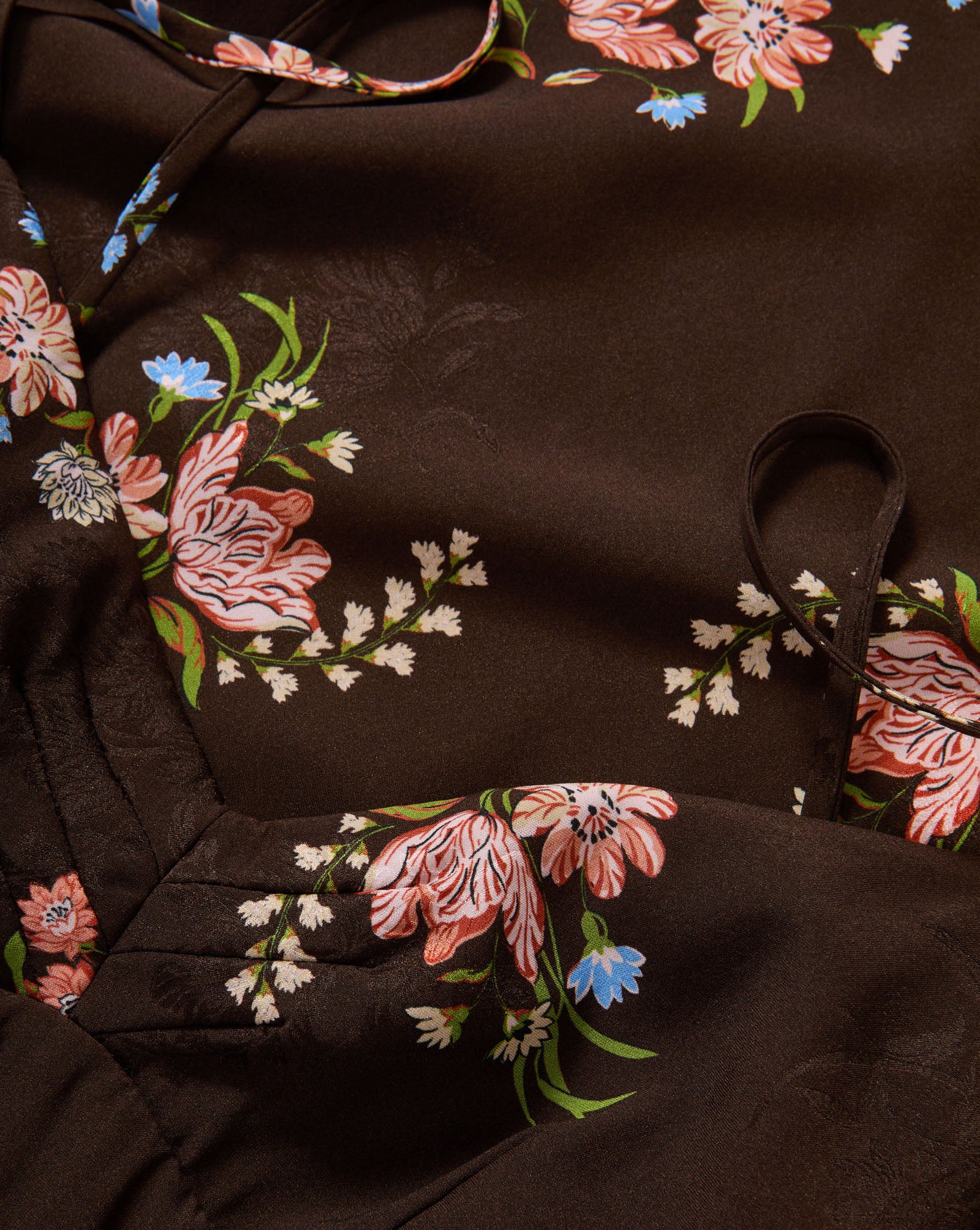 Veronica Beard Shara Floral Slip Dress - Dark Mocha Multi