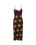 Veronica Beard Shara Floral Slip Dress - Dark Mocha Multi