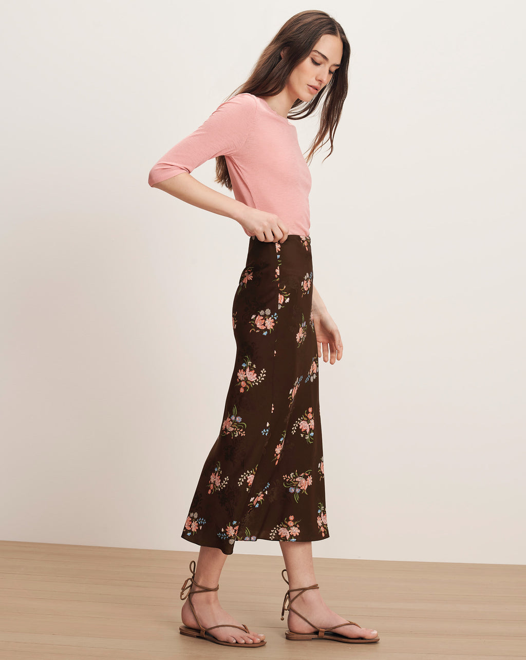 Veronica Beard Clover Skirt - Dark Mocha Multi