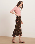 Veronica Beard Clover Skirt - Dark Mocha Multi