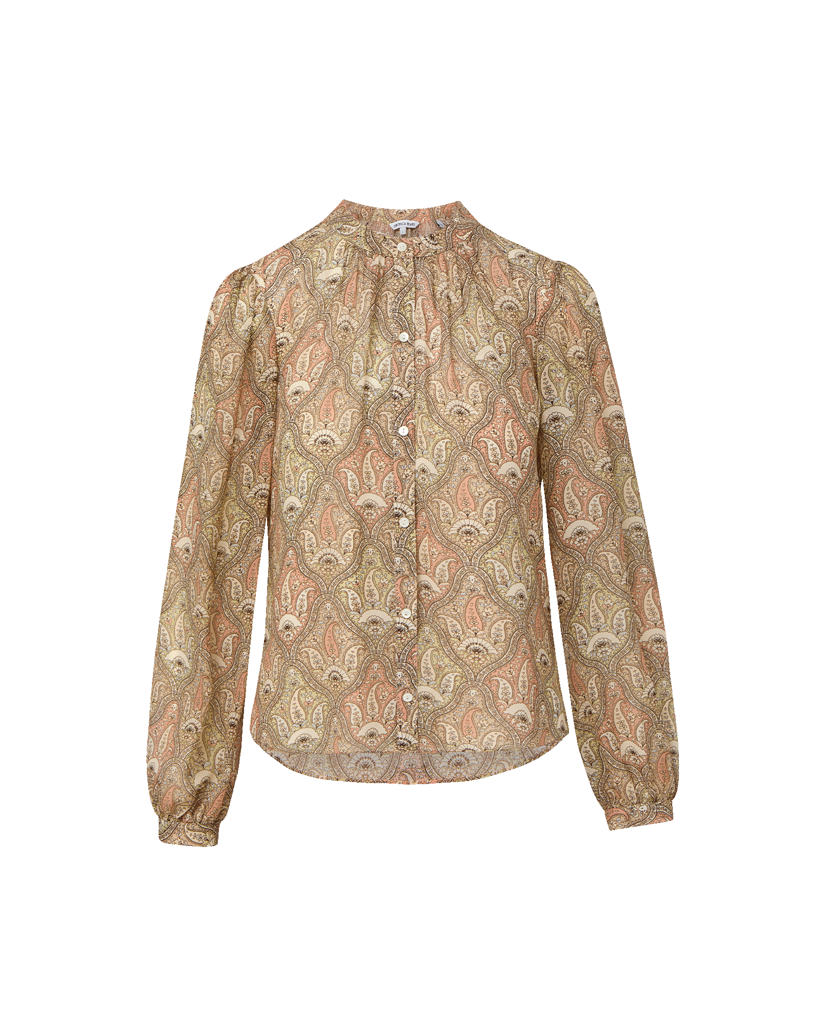 Veronica Beard Ashlynn Silk Blouse - Stone Khaki Multi