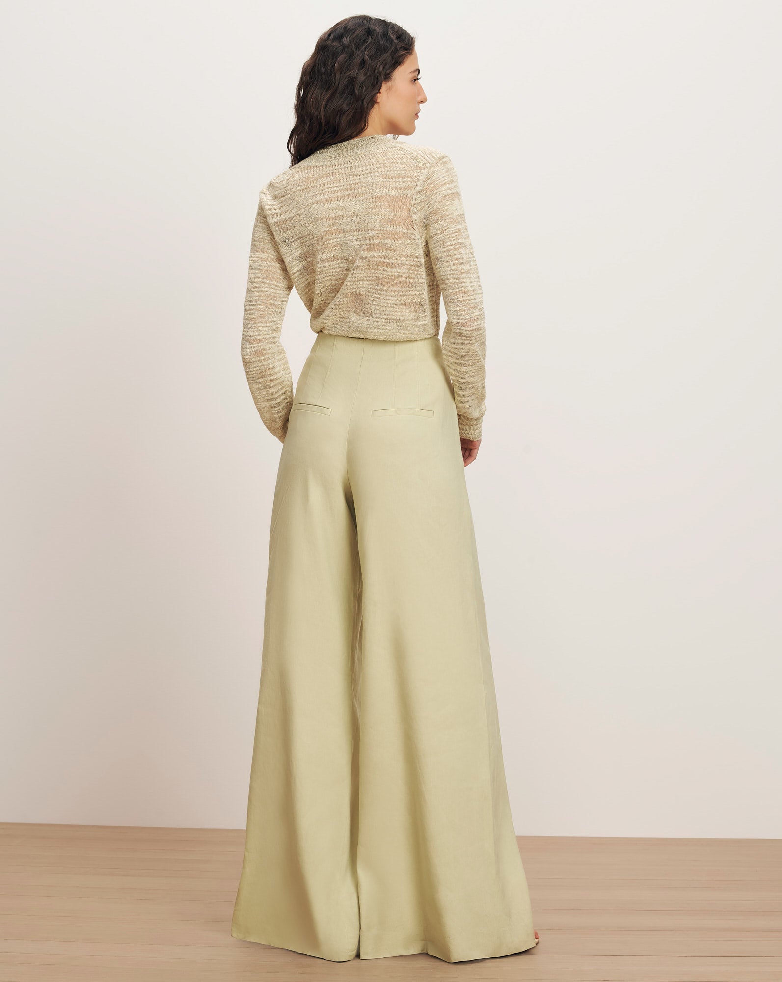Coleta V-Neck Sweater in Light Pistachio | Veronica Beard