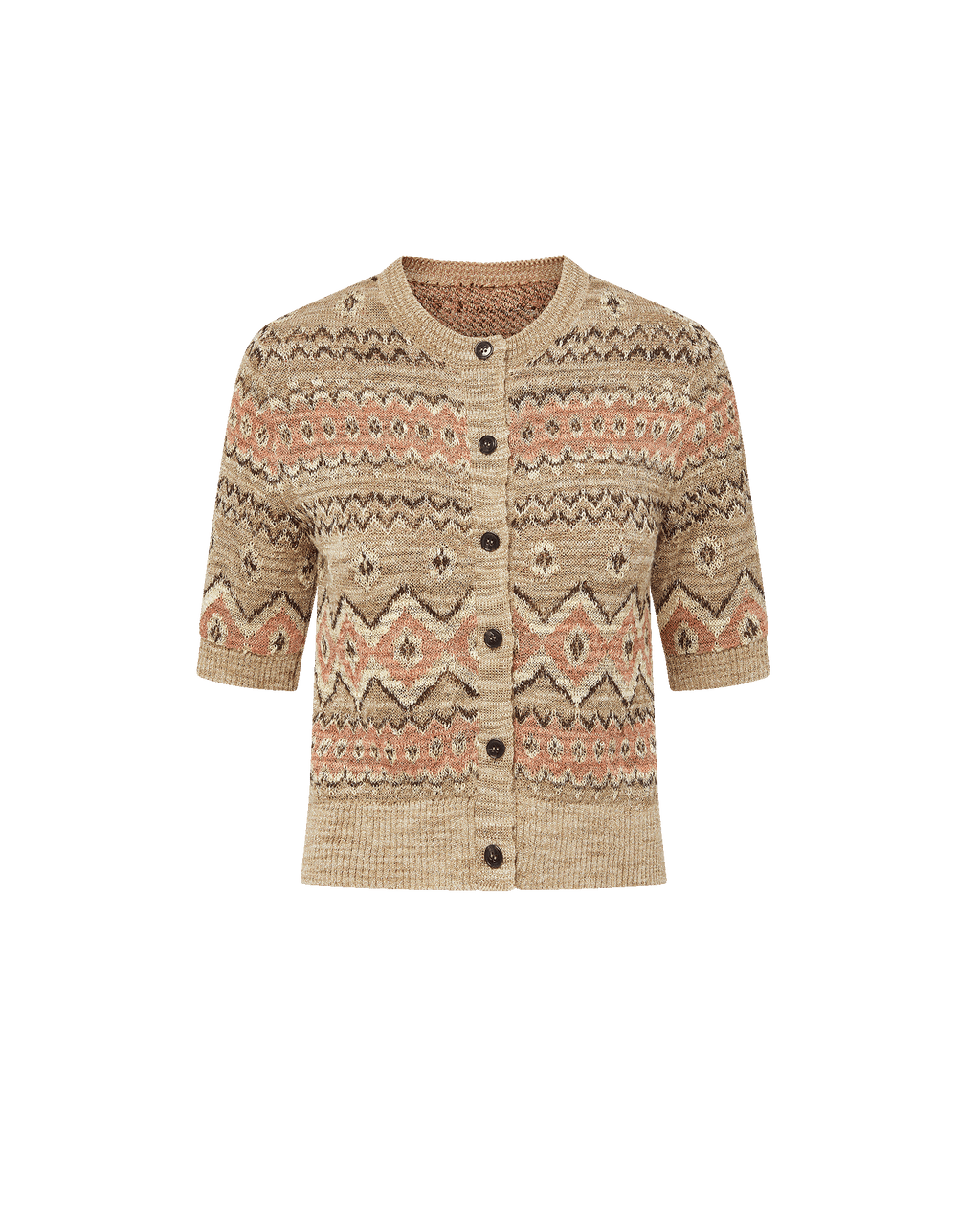 Veronica Beard Shana Cardigan - Stone Khaki Multi