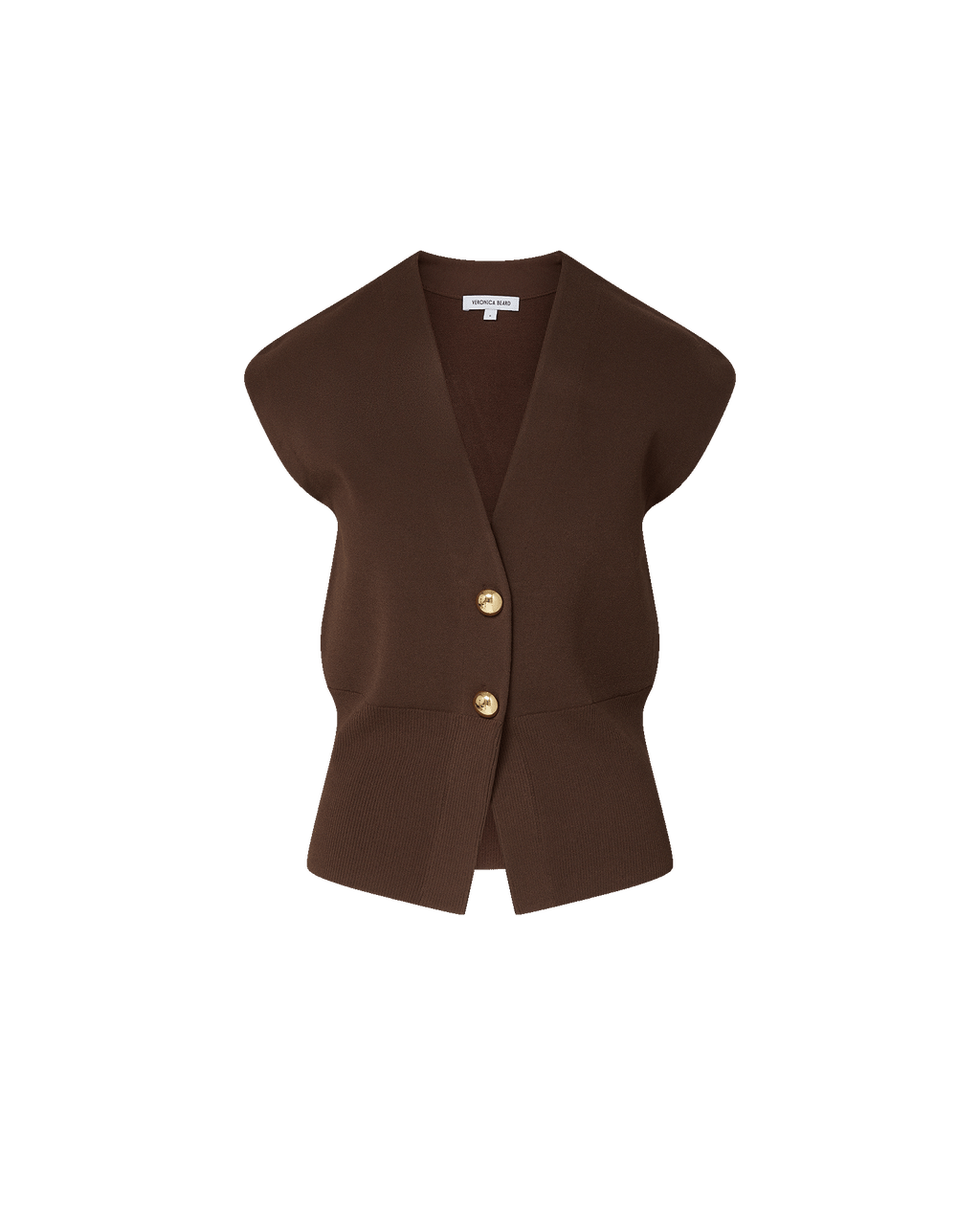 Veronica Beard Isador Knit Vest - Dark Mocha