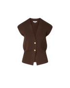 Veronica Beard Isador Knit Vest - Dark Mocha