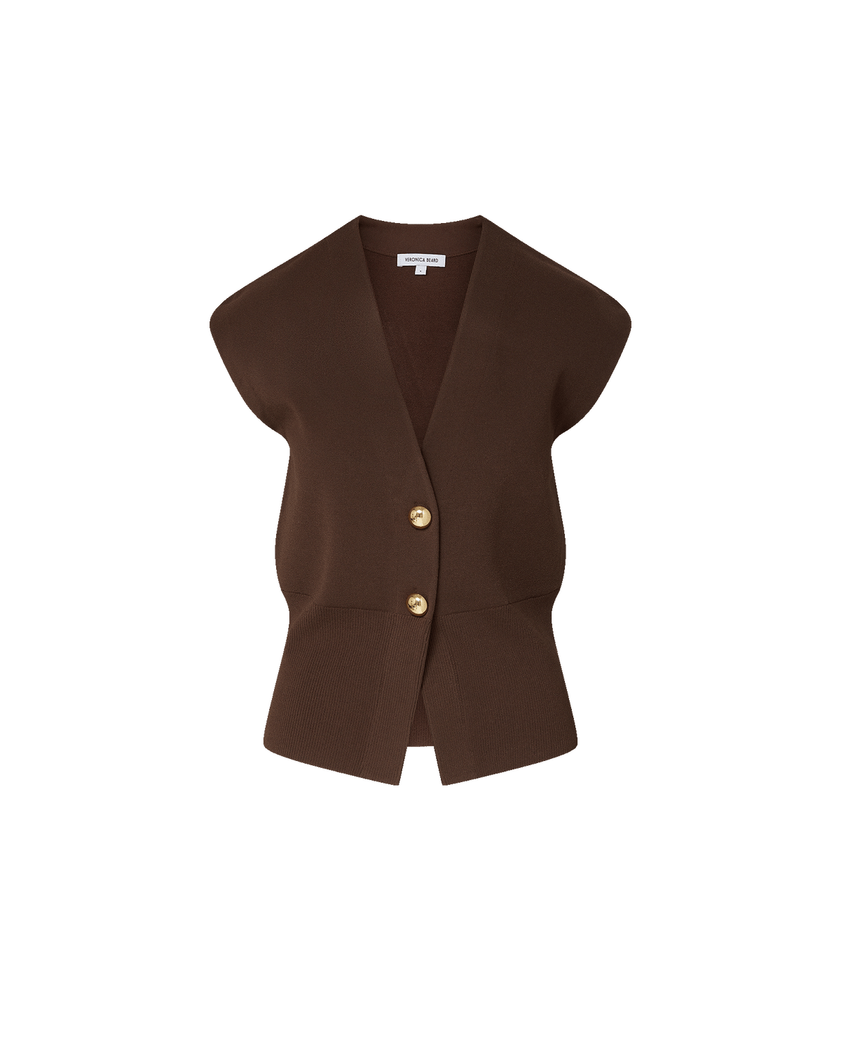 Isador Knit Vest in Dark Mocha | Veronica Beard