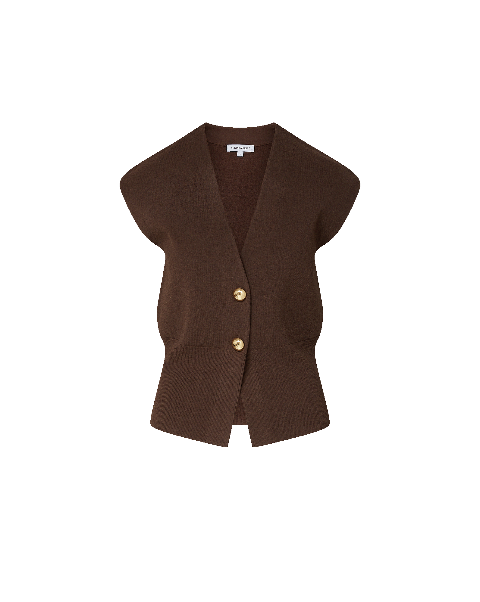 Veronica Beard Isador Knit Vest - Dark Mocha