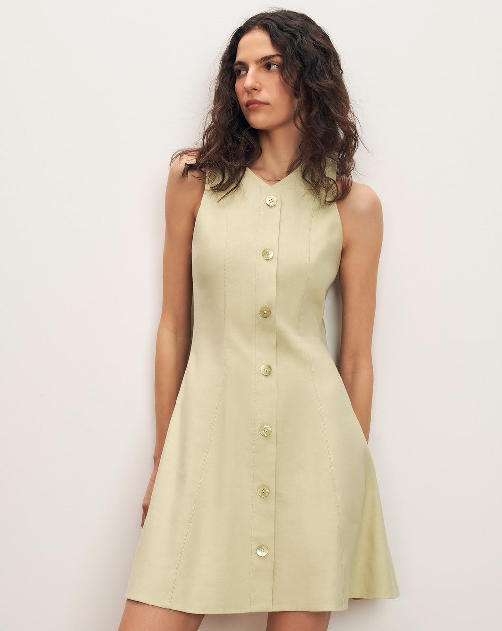 Veronica Beard Steiner Button-Down Mini Dress | Pistachio | Size 10 Veronica Beard Steiner Button-Down Mini Dress | Pistachio | Size 10