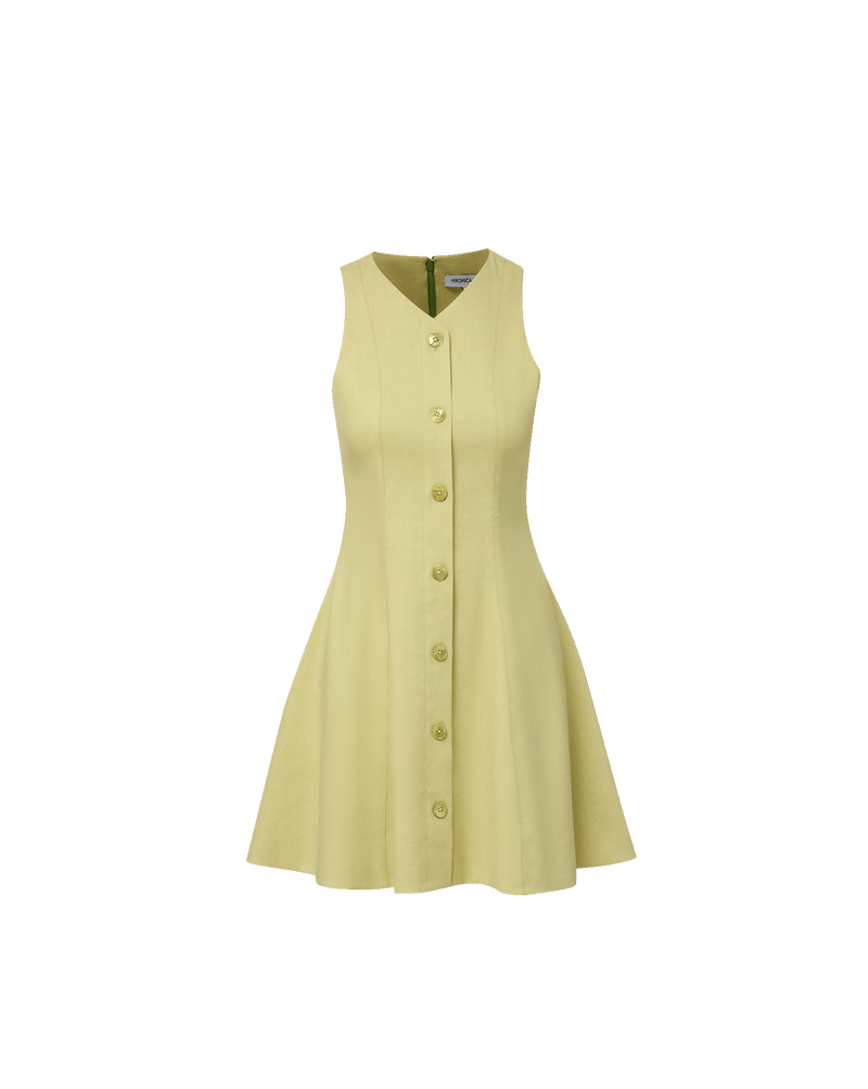 Georges Linen Midi Dress in White