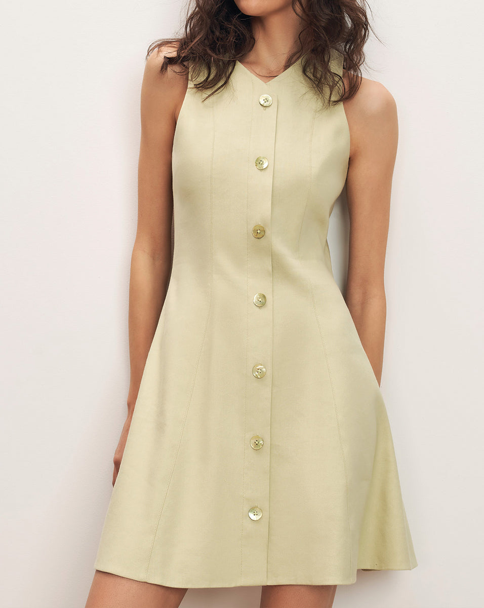 Steiner Button-Down Mini Dress in Pistachio | Veronica Beard