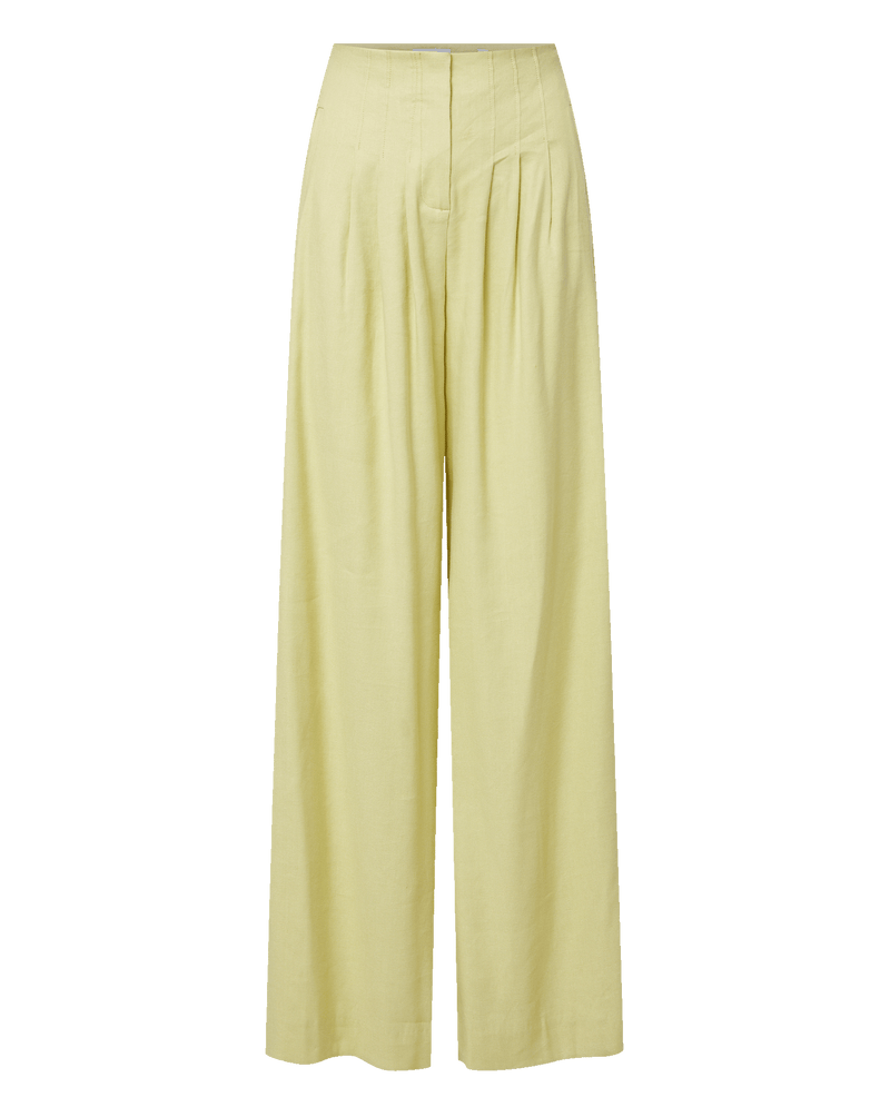 Grigore Wide-Leg Silk Pant in Light Green Pistachio Multi