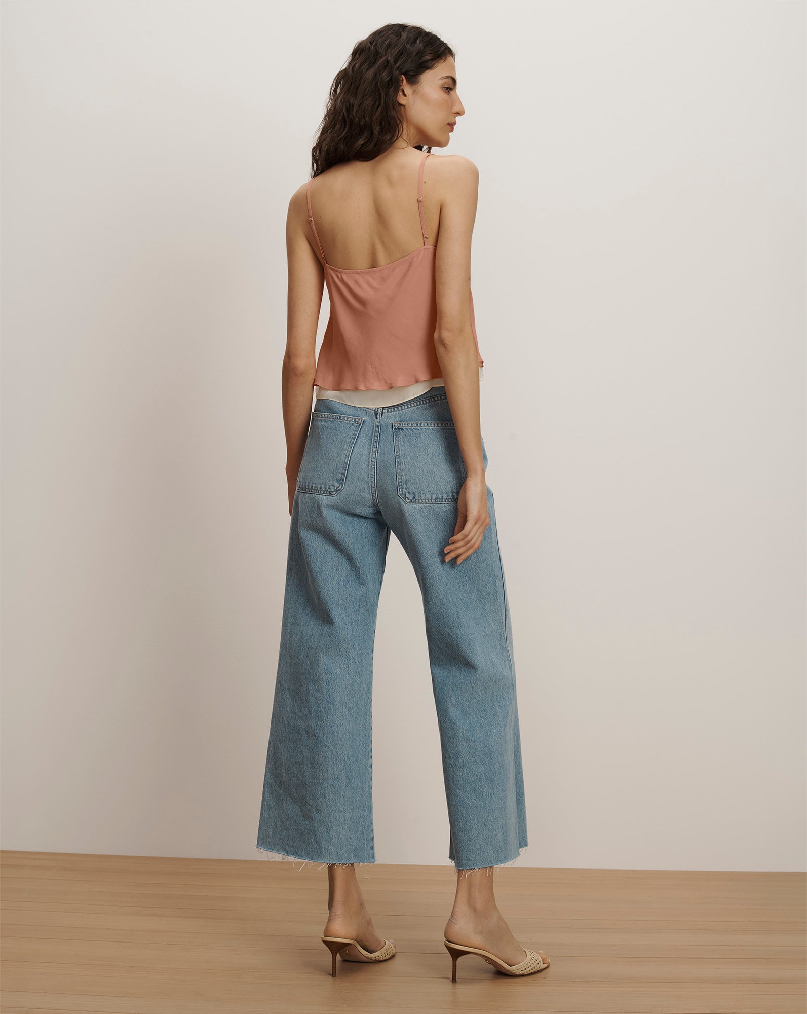 Lumora Silk-Blend Camisole in Light Coral Clay | Veronica Beard