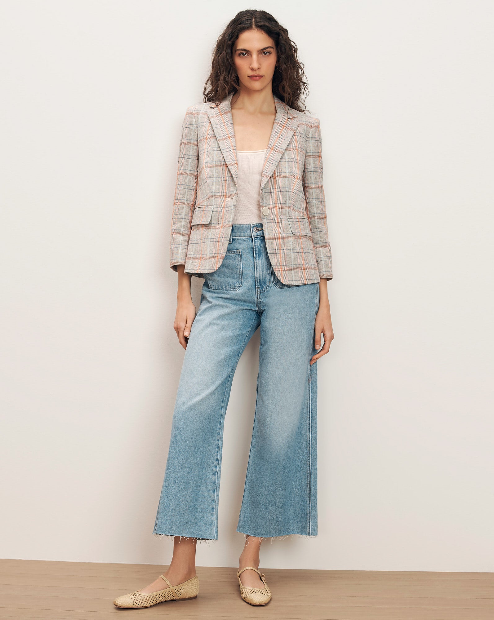 Veronica Beard Schoolboy Plaid Dickey Jacket - Muted Clay Multi