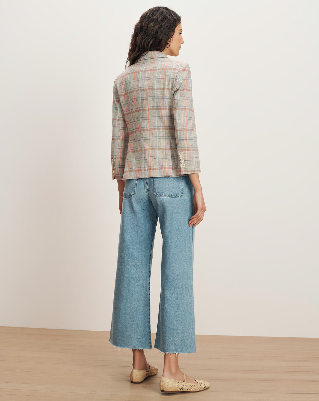 Veronica Beard Schoolboy Plaid Dickey Jacket - Muted Clay Multi