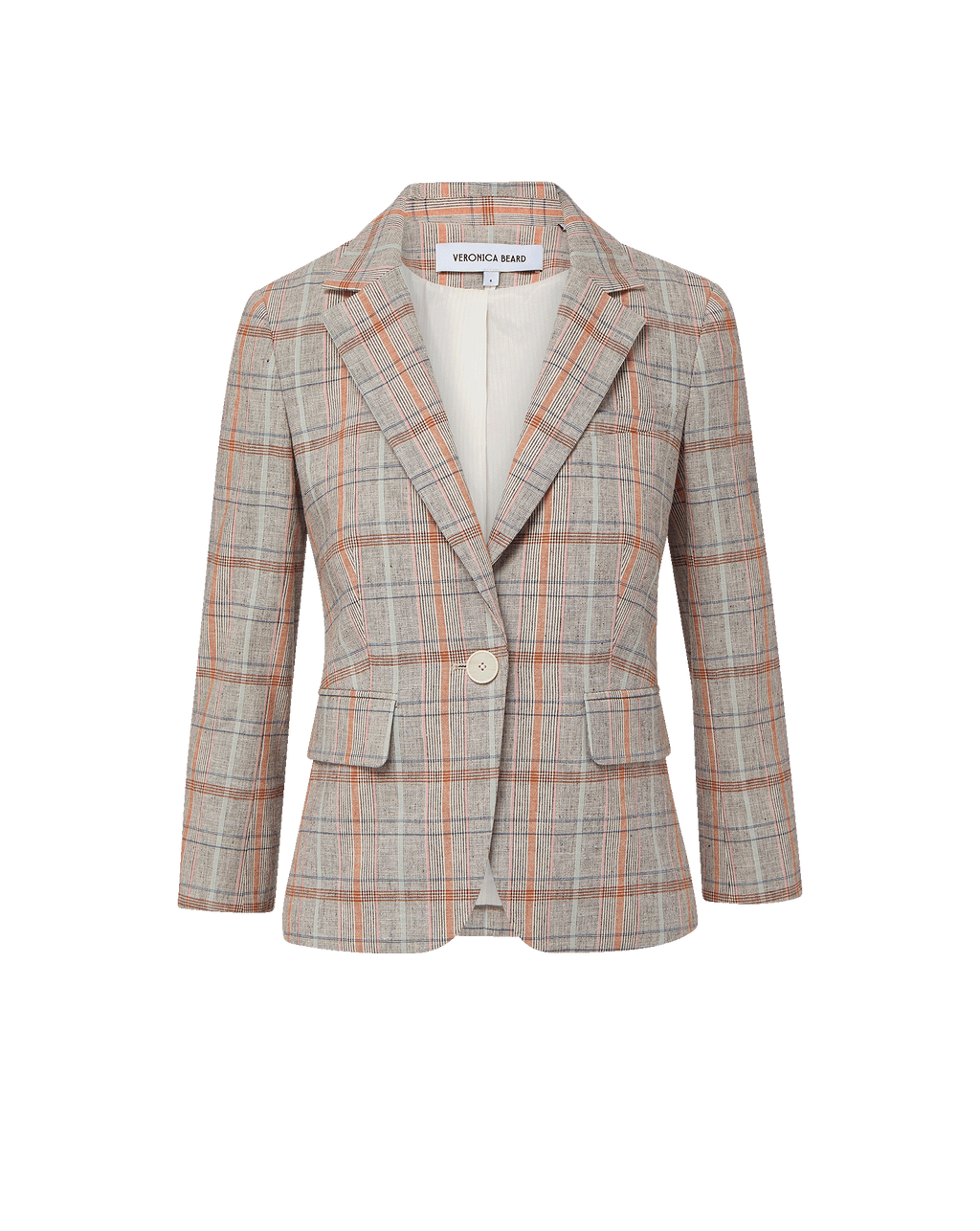 Veronica Beard Schoolboy Plaid Dickey Jacket - Muted Clay Multi