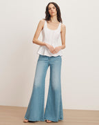 Veronica Beard Charlie Peplum Tank Top - White