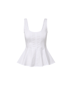 Veronica Beard Charlie Peplum Tank Top - White