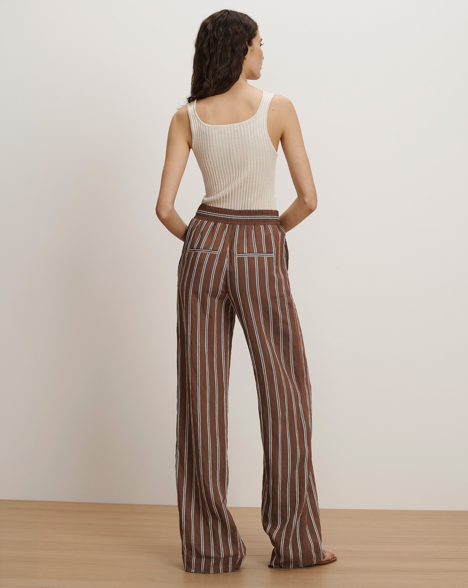 Carraway Wide-Leg Pant in Dark Mocha | Veronica Beard