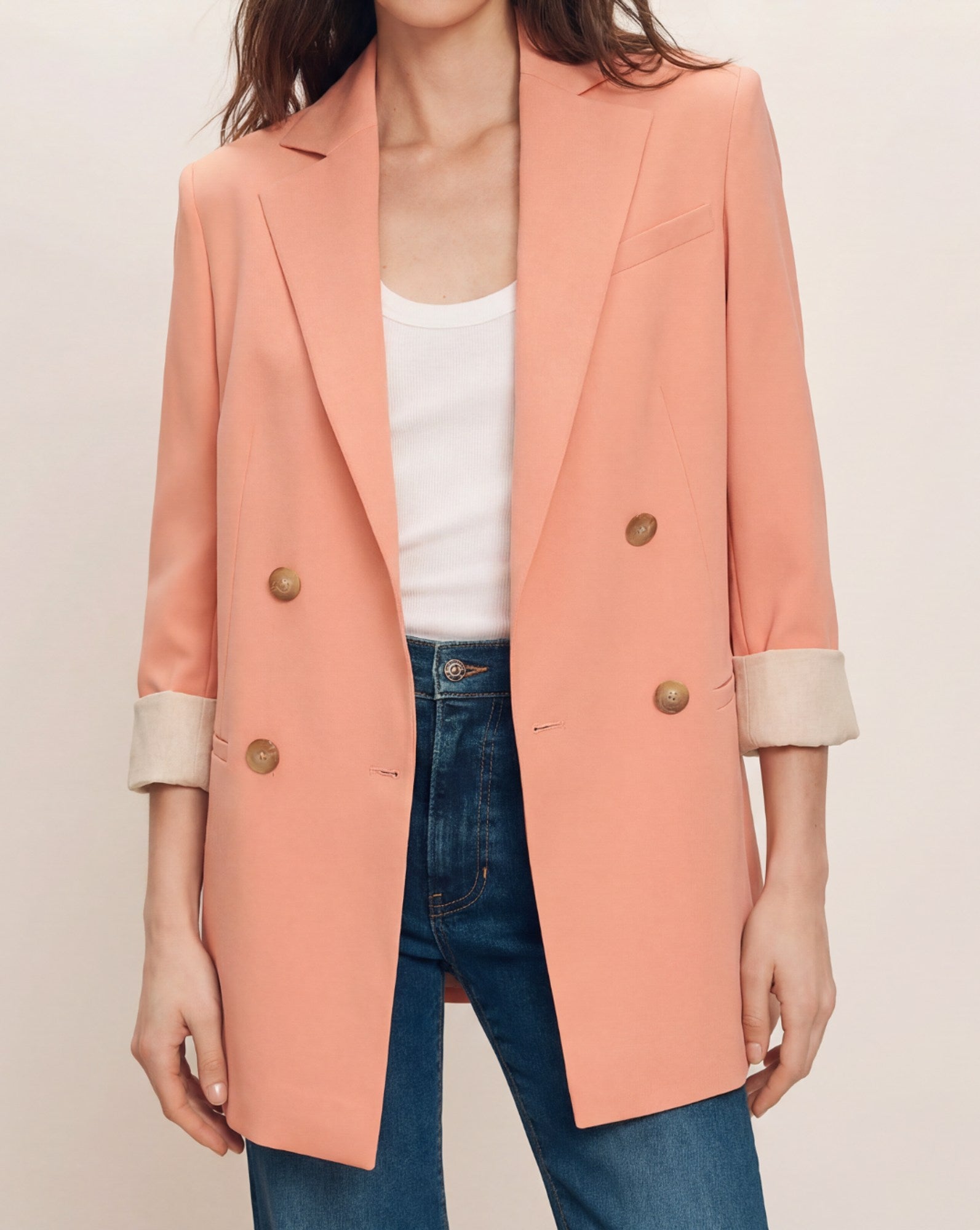 Fairchild Dickey Jacket in Coral Muted Clay | Veronica Beard